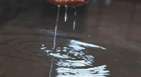 SAUNA SAKURADOの水風呂「白水」の水面に手をひたすところ